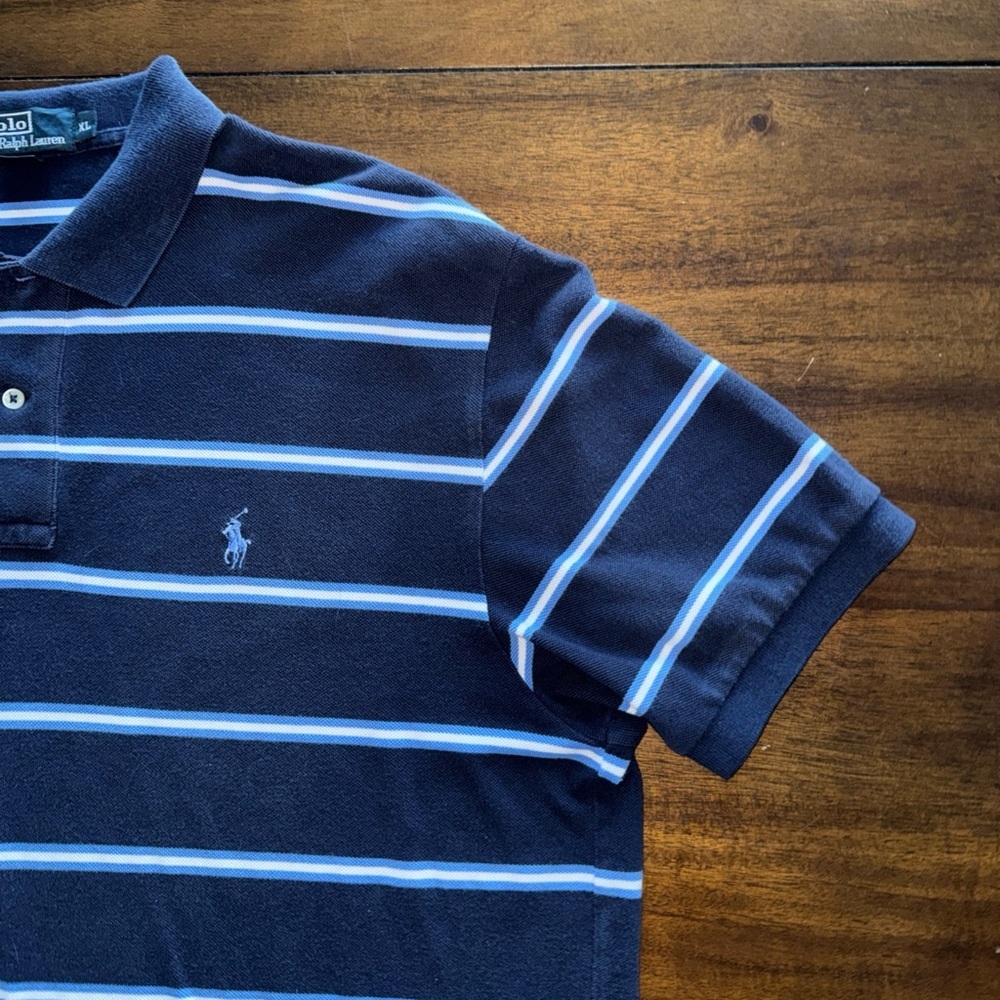 Polo Ralph Lauren S/S Polo Shirts Mens XL Lot of 3 Red Blue Striped Golf Cotton - Picture 3 of 15